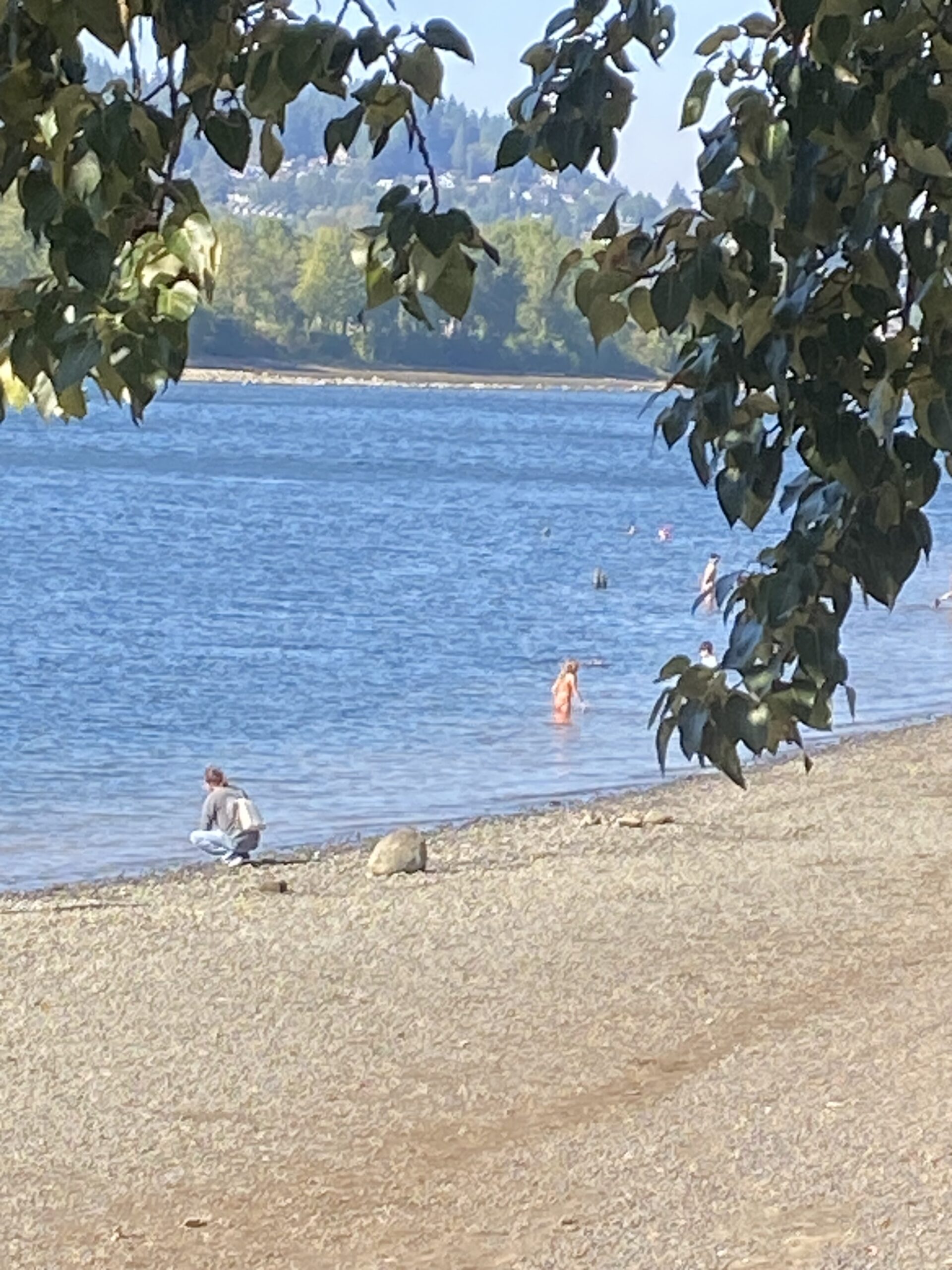 a river, in the distance, you can see friends (very small) at its edge”/></p>
<div class=